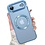 Ntech Magsafe Hoesje Geschikt voor iPhone Air hoesje Transparant / Blauw - Lens beschermer – backcover