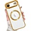 Ntech Magsafe Hoesje Geschikt voor iPhone Air hoesje Transparant / Goud - Lens beschermer – backcover