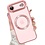 Ntech Magsafe Hoesje Geschikt voor iPhone Air hoesje Transparant / Rose Goud - Lens beschermer – backcover