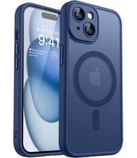 Ntech Hoesje Geschikt voor iPhone 15 Plus Hoesje Donker Blauw