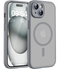 Ntech Hoesje Geschikt voor iPhone 15 Plus Hoesje Grijs