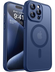 Ntech Hoesje Geschikt voor iPhone 15 Pro Hoesje Donker Blauw