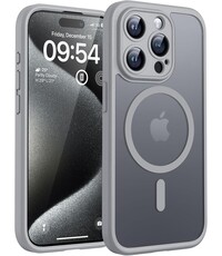 Ntech Hoesje Geschikt voor iPhone 15 Pro Hoesje Grijs