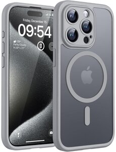 Ntech Hoesje Geschikt voor iPhone 15 Pro Max Hoesje Grijs