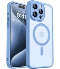 Ntech Hoesje Geschikt voor iPhone 15 Pro Max Hoesje Licht Blauw