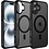 Ntech Hoesje Geschikt voor iPhone 16 Hoesje Zwart - Hoesje Geschikt voor MagSafe iPhone 16 - Shockproof Back Cover met Lens beschermer