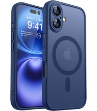 Ntech Hoesje Geschikt voor iPhone 16 Plus Hoesje Donker Blauw