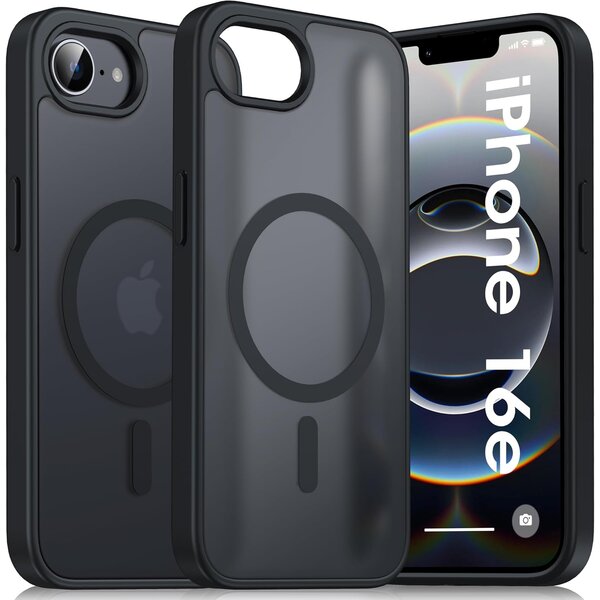 Ntech Ntech - Hoesje Geschikt voor iPhone 16e Hoesje Mat Zwart – Transparant Bumper Hoes - Geschikt voor MagSafe hoesje iPhone 16e  – Slank & Schokbestendig