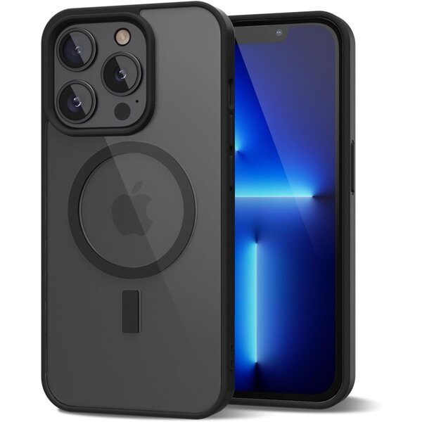 Ntech Ntech -  Hoesje Geschikt voor iPhone 13 Pro Max Hoesje Mat Zwart – Transparant Bumper Hoes - Geschikt voor MagSafe hoesje iPhone 13 Pro Max – Slank & Schokbestendig