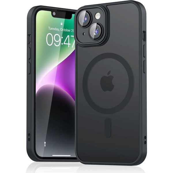 Ntech Ntech -  Hoesje Geschikt voor iPhone 14 Hoesje Mat Zwart – Transparant Bumper Hoes - Geschikt voor MagSafe hoesje iPhone 14  – Slank & Schokbestendig