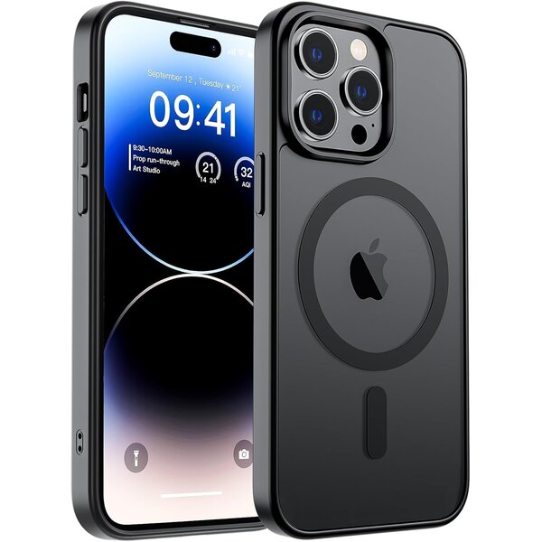 Ntech Ntech - Hoesje Geschikt voor iPhone 14 Pro Hoesje Mat Zwart – Transparant Bumper Hoes - Geschikt voor MagSafe hoesje iPhone 14 Pro  – Slank & Schokbestendig