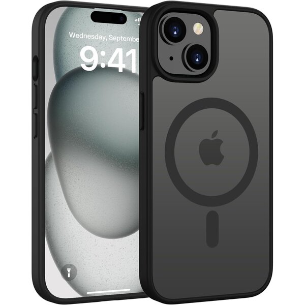 Ntech Ntech -  Hoesje Geschikt voor iPhone 15 Plus Hoesje Mat Zwart – Transparant Bumper Hoes - Geschikt voor MagSafe hoesje iPhone 15  Plus – Slank & Schokbestendig