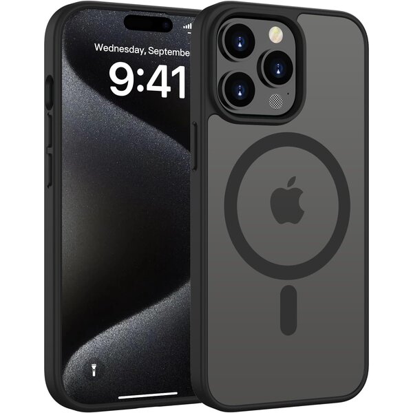 Ntech Ntech - Hoesje Geschikt voor iPhone 15 Pro Hoesje Mat Zwart – Transparant Bumper Hoes - Geschikt voor MagSafe hoesje iPhone 15 Pro – Slank & Schokbestendig