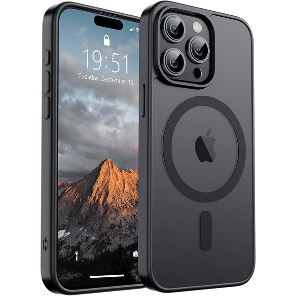 Ntech Ntech - Hoesje Geschikt voor iPhone 15 Pro Max Hoesje Mat Zwart – Transparant Bumper Hoes - Geschikt voor MagSafe hoesje iPhone 15 Pro Max – Slank & Schokbestendig