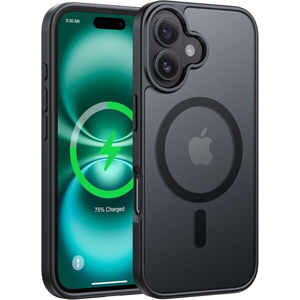 Ntech Ntech -  Hoesje Geschikt voor iPhone 16 Plus Hoesje Mat Zwart – Transparant Bumper Hoes - Geschikt voor MagSafe hoesje iPhone 16 Plus  – Slank & Schokbestendig