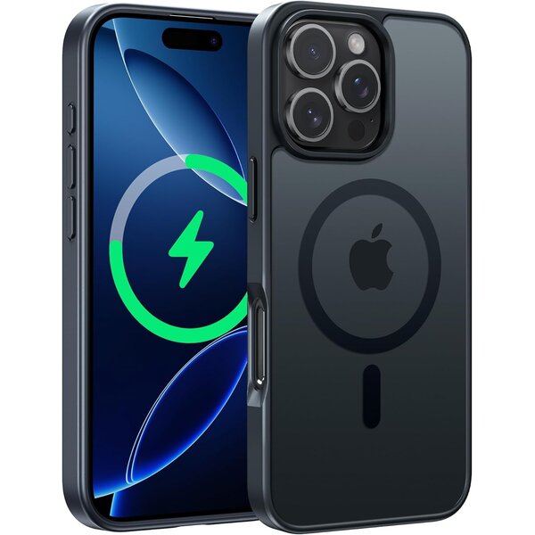 Ntech Ntech - Hoesje Geschikt voor iPhone 16 Pro Hoesje Mat Zwart – Transparant Bumper Hoes - Geschikt voor MagSafe hoesje iPhone 16 Pro – Slank & Schokbestendig