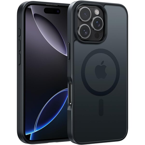 Ntech Ntech - Hoesje Geschikt voor iPhone 16 Pro Max Hoesje Mat Zwart – Transparant Bumper Hoes - Geschikt voor MagSafe hoesje iPhone 16 Pro Max – Slank & Schokbestendig