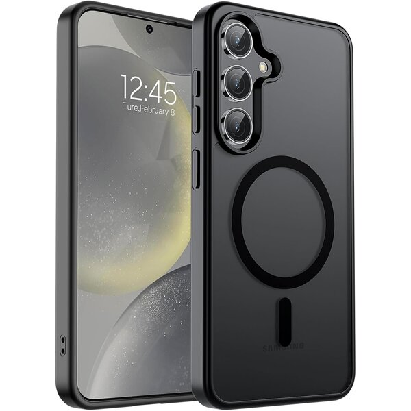Ntech Ntech - Hoesje Geschikt voor Samsung S24 / S25 Hoesje Mat Zwart – Transparant Bumper Hoes - Geschikt voor MagSafe hoesje Samsung S25 / S24 – Slank & Schokbestendig