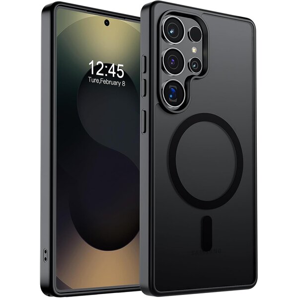 Ntech Ntech - Hoesje Geschikt voor Samsung S25 Ultra Hoesje Mat Zwart – Transparant Bumper Hoes - Geschikt voor MagSafe hoesje Samsung S25 Ultra – Slank & Schokbestendig