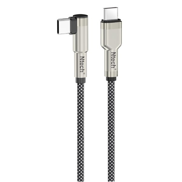 Ntech Ntech VR Link Kabel 1.5M - USB C Kabel 90 Graden Geschikt voor Meta Quest 3 / Quest 2 / Pro / Pico 4 en PC / Steam VR - Type-C Nylon kabel VR Headset Gaming - META QUEST LINK / OCULUS LINK