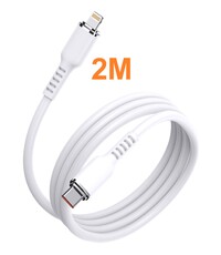 Ntech usb c kabel 2M - usb c kabel apple Silicone wit