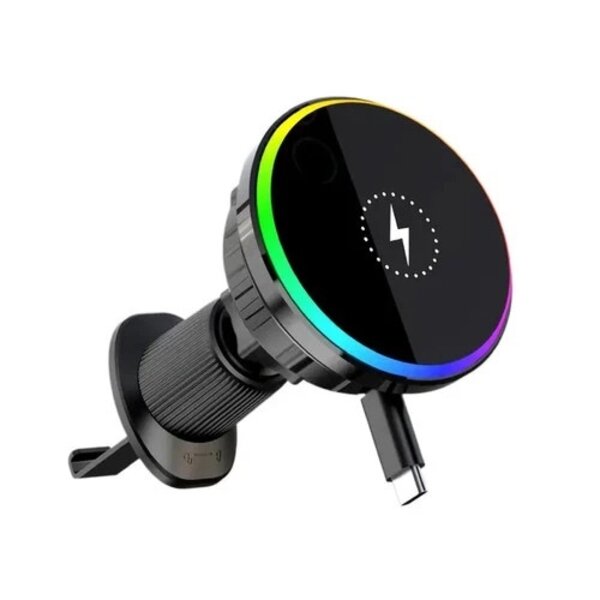 Ntech Telefoonhouders Auto Magnetisch - Geschikt voor MagSafe Telefoonhouder Auto Ventilatie - Intrekbare Snellader USB C Kabel - Auto Accessories voor iPhone 17 / 17 Pro Max/16/16 Pro max/15/15 Pro/14/Pro /14 Pro Max / Samsung S25/S25 ultra/S24/ S25 FE