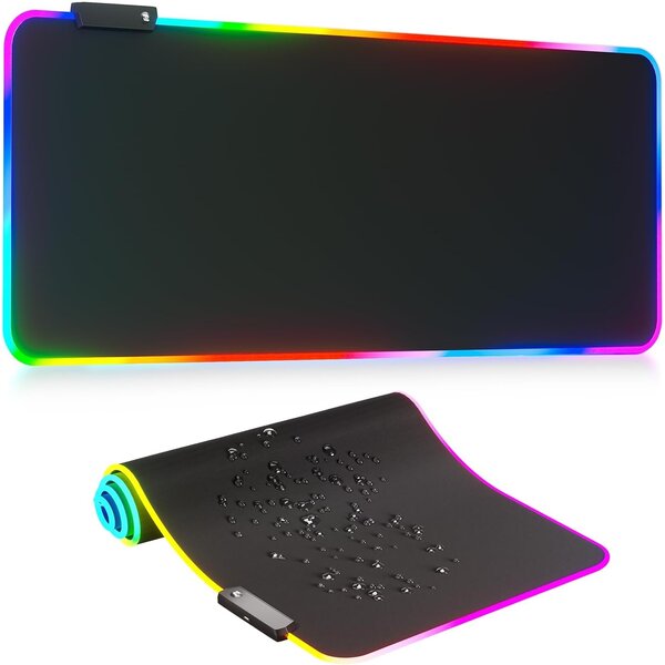 Ntech Ntech Gaming Muismat XXL -  led muismat 80x30 - RGB LED Verlichting - Anti-Slip -Neon Verlichting
