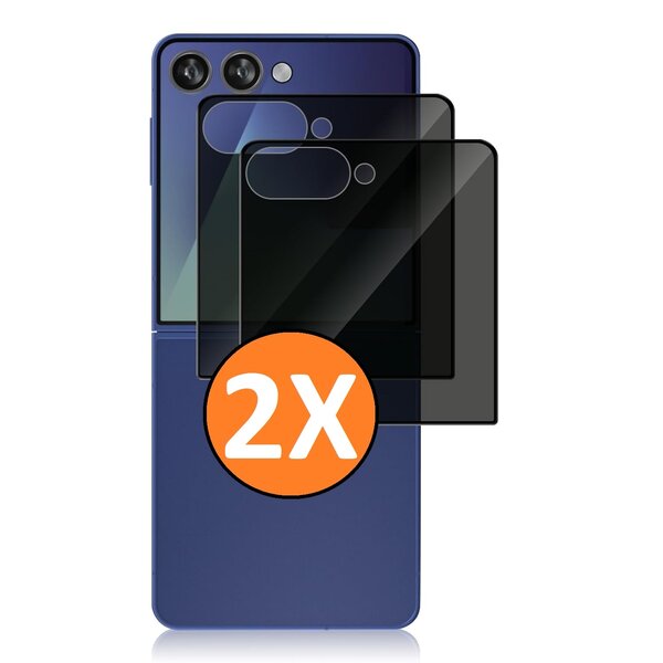 Ntech Privacy Screenprotectors Geschikt voor Samsung Galaxy Flip 7 screenprotector Privacy - 2 Stuks - Full screen protector tempered glass - gehard glas voor Geschikt voor Samsung  Flip7