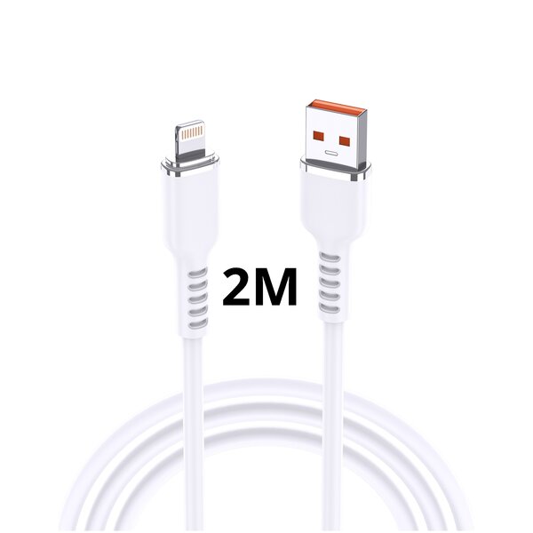 Ntech Ntech Kabel - Oplaadkabel geschikt voor iPhone - 2m - Kabel geschikt voor lightning naar USB A soft Silicone Lader kabel