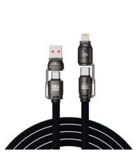 Ntech usb c kabel - 240W - USB C naar Lightning - 4-in-1 - 1.5M Blauw