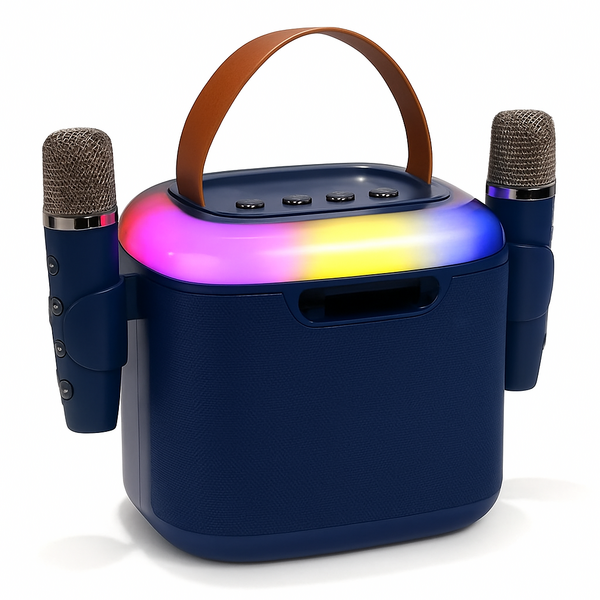 Ntech Karaoke set kinderen - Karaoke Set Voor Volwassenen Blauw met 2 draadloze microfoons - Microfoon Kinderen Speelgoed - Draadloze Speaker - Karaoke Set