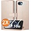 Ntech Hoesje Geschikt voor iPhone 16e / iPhone 17e hoesje bookcase Goud met screenprotectors 2 stuks