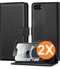 Ntech Hoesje Geschikt voor iPhone 16e / iPhone 17e hoesje bookcase Zwart