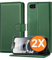 Ntech Hoesje Geschikt voor iPhone 16e / iPhone 17e hoesje bookcase Groen