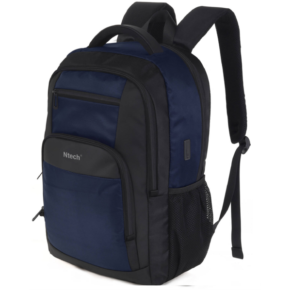 Ntech Ntech Rugzak Blauw - Schooltas 20L - Spatwaterdicht Rugzak Inclusief USB C Oplaadpoort - Laptoptas Dames en Heren - Jongens en Meisjes - Laptop Rugtas 16 inch
