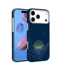 Ntech Hoesje Geschikt voor iPhone 17 Pro Max Hoesje Blauw Sunset
