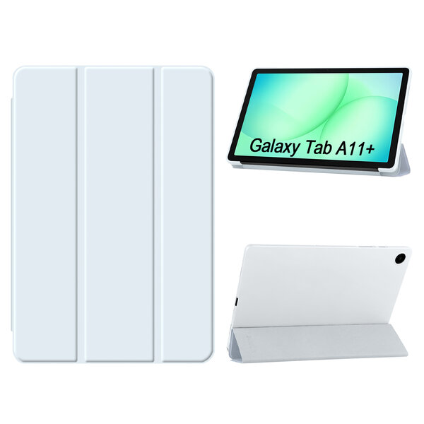 Ntech Hoes Geschikt voor Samsung Galaxy Tab A11 Plus hoes Licht Blauw – Tablet hoes tri-fold bookcase met auto/wake functie