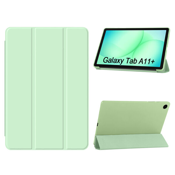 Ntech Hoes Geschikt voor Samsung Galaxy Tab A11 Plus hoes Mint Groen – Tablet hoes tri-fold bookcase met auto/wake functie