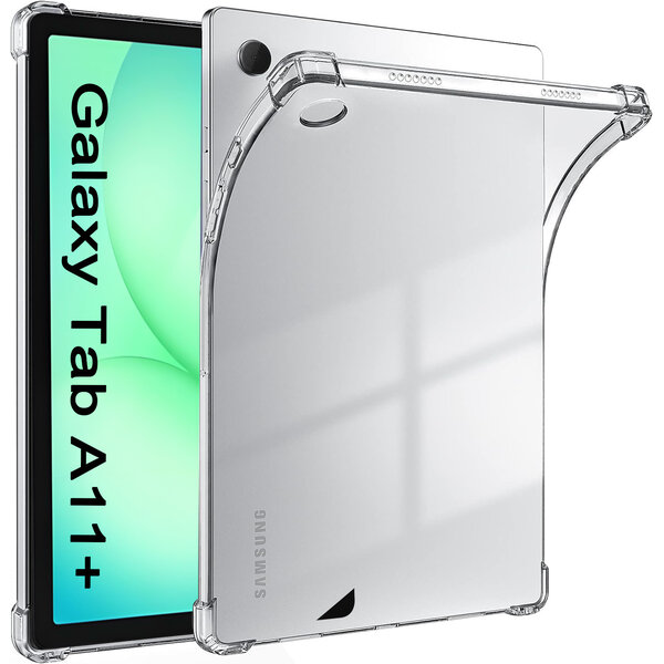 Ntech Hoes Geschikt Voor Samsung Galaxy Tab A11 Plus Hoes – Transparant Siliconen Shockproof Tablet hoes – Schokbestendig
