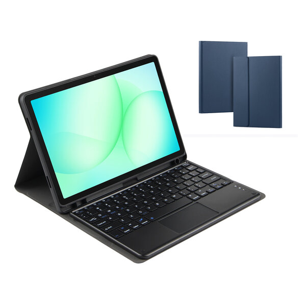 Ntech Ntech - Hoes Toetsenbord Geschikt voor Samsung Galaxy Tab A11 Plus Hoes Navy / Beschermhoes Galaxy Tab A9 Plus bluetooth toetsenbord QWERTY - Coverhoesje met Touchpad Muis Pencil Houder - Smart Folio Keyboard