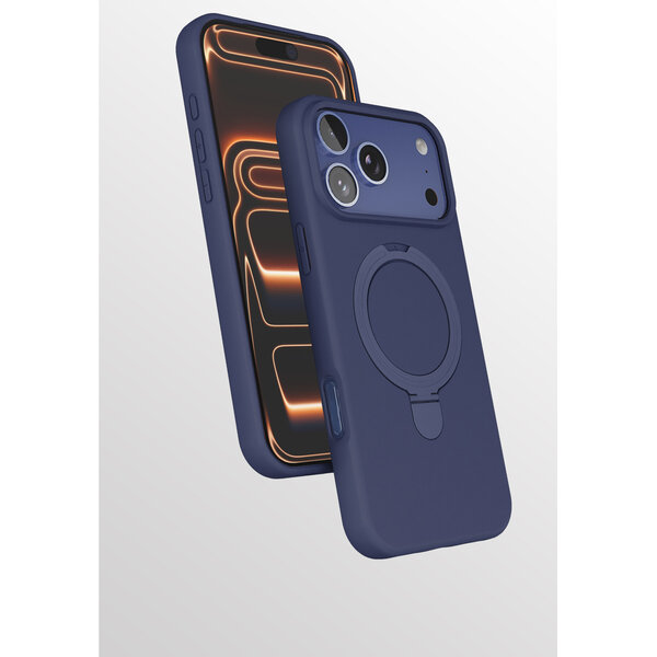 Ntech Hoesje Geschikt voor iPhone 17 Pro hoesje zacht siliconen Navy - Liquid Backcover ring hoesje Geschikt voor Magsafe
