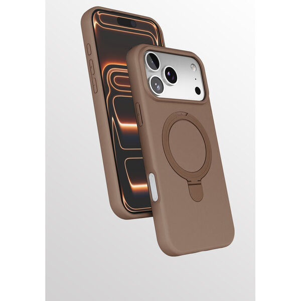 Ntech Hoesje Geschikt voor iPhone 17 Pro hoesje zacht siliconen Desert Gold - Liquid Backcover ring hoesje Geschikt voor Magsafe