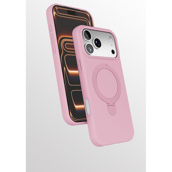 Ntech Hoesje Geschikt voor iPhone 17 Pro hoesje zacht siliconen Licht Roze - Liquid Backcover ring hoesje Geschikt voor Magsafe