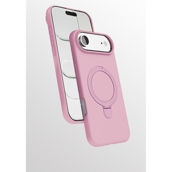 Ntech Hoesje Geschikt voor iPhone Air hoesje zacht siliconen Licht Roze - Liquid Backcover ring hoesje Geschikt voor Magsafe