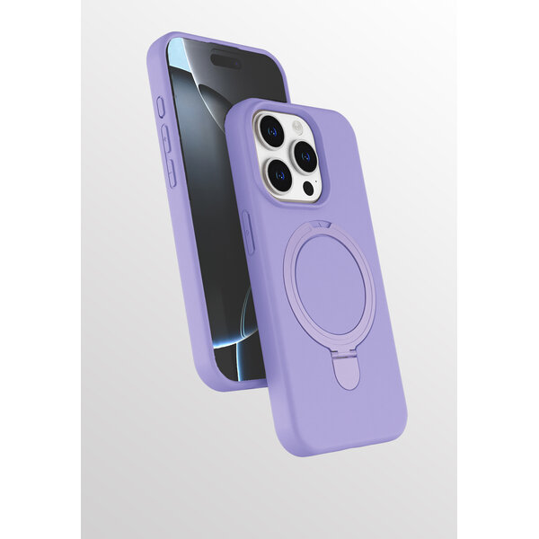 Ntech Hoesje Geschikt voor iPhone 15 Pro Max hoesje zacht siliconen Lila - Liquid Backcover ring hoesje Geschikt voor Magsafe