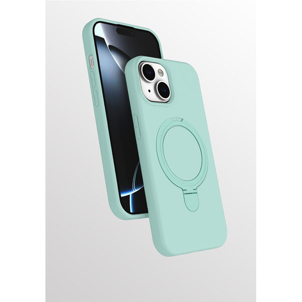 Ntech Hoesje Geschikt voor iPhone 15 Plus hoesje zacht siliconen Mint Groen - Liquid Backcover ring hoesje Geschikt voor Magsafe