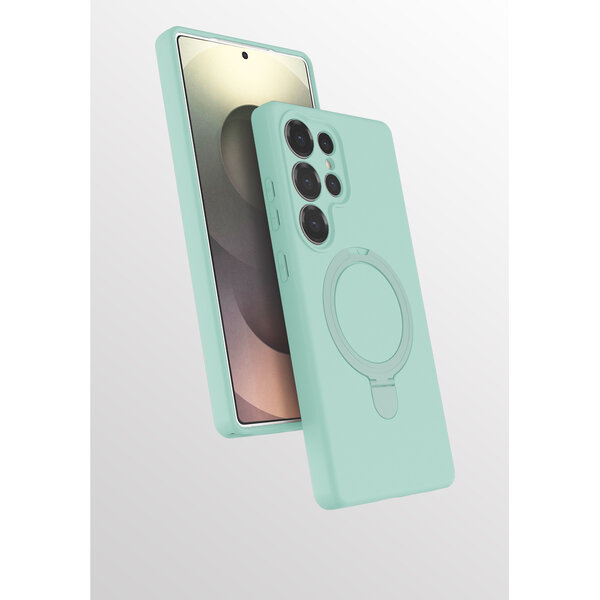 Ntech Hoesje Geschikt voor Samsung S25 Ultra hoesje zacht siliconen Mint Groen - Liquid Backcover ring hoesje Geschikt voor Magsafe