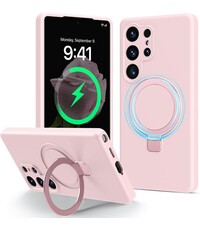 Ntech Hoesje Geschikt voor Samsung S25 Ultra hoesje zacht siliconen Licht Roze