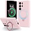 Ntech Hoesje Geschikt voor Samsung S25 Ultra hoesje zacht siliconen Licht Roze - Liquid Backcover ring hoesje Geschikt voor Magsafe