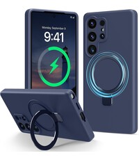 Ntech Hoesje Geschikt voor Samsung S25 Ultra hoesje zacht siliconen Navy